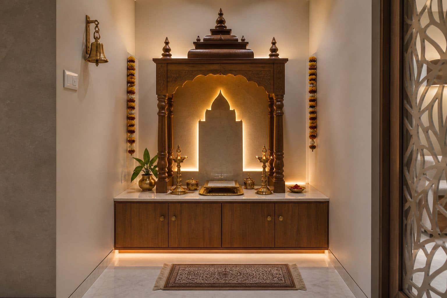 Pooja room interior trend reference - Arsa Interiors Pune & Baramati